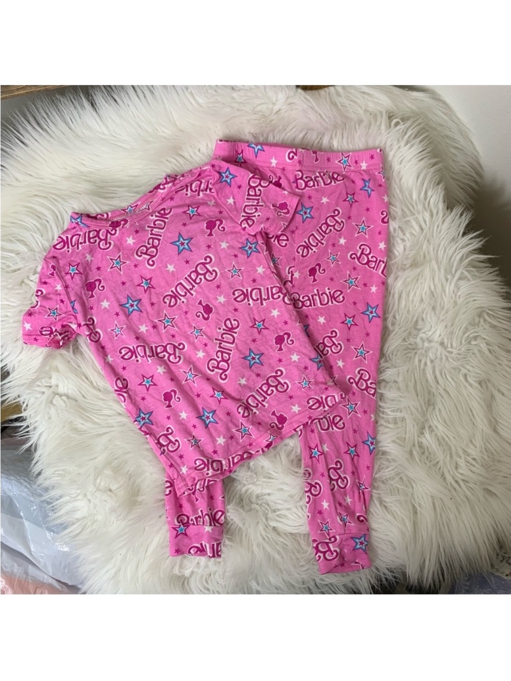 Barbie Pink Star Logo Pajama Set for Kids Size 2T